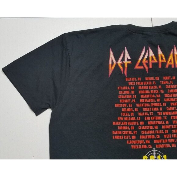 Def Leppard Mirror Ball 2011 Double Sided Black Short Sleeve Tee Shirt Men's XL - Picture 16 of 16